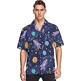 visesunny Mens Button Down Short Sleeve Dress Shirt Novelty Hawaiian Holiday Summer Funny Tops S-XXXL