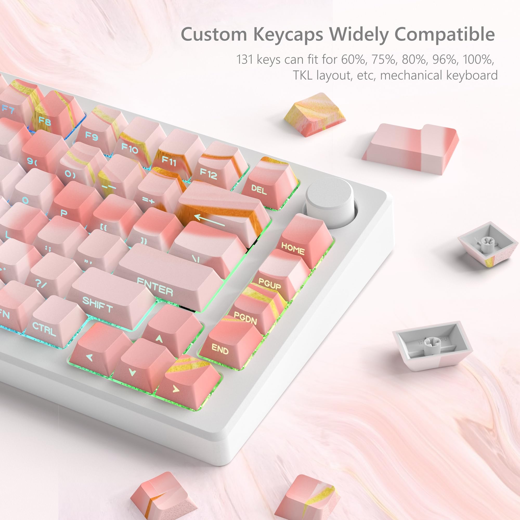 Mua Womier PBT Keycaps-Shine Through Keycaps 75 Percent, Side Print ...