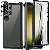 seacosmo Designed for Samsung Galaxy S23 Ultra Case, Full Body Shockproof Cover, with Built-in Screen Protector Slim Fit Protective Case for S23 Ultra 6.8", Black
