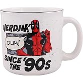 Silver Buffalo Marvel Deadpool Nerdin the 90s, Ceramic Camper Mug, 20oz | Since the, 0.59 Liters