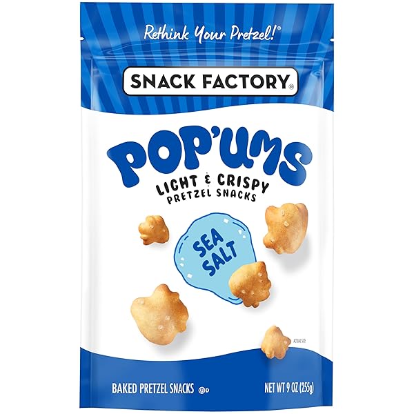 SNACK FACTORY POP’UMS SEA SALT PRETZEL SNACKS, 9 OZ BAG