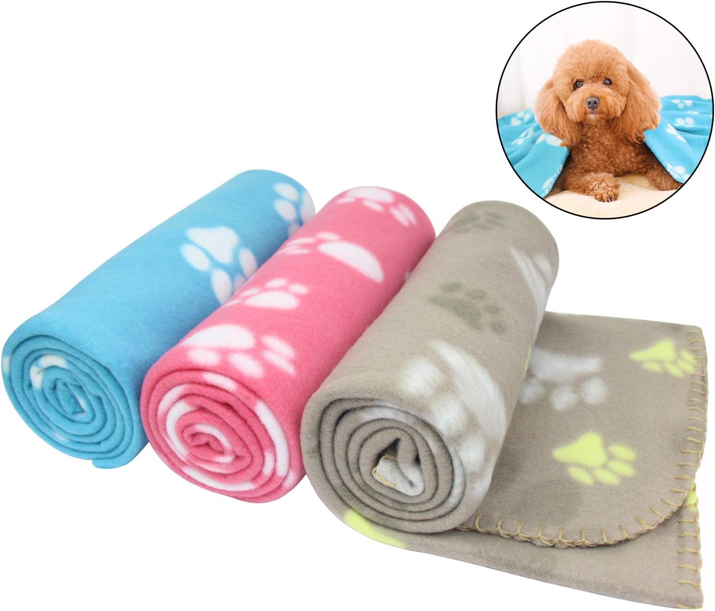 AK KYC 3 Pack 4 x 28 inch Puppy Blanket Cushion Dog Cat