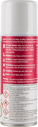 Tableau Dry Lube 400ml Silicone Lubricant Spray Mess Free No Residue view 3
