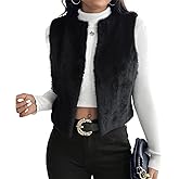 ASANDY Women Winter Vest Warm Coat Faux Fur Vest Furry Fluffy Classic Furry Sleeveless Outwear Casual Slim Overcoat