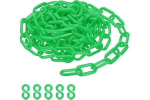 PATIKIL Green Plastic Chain, 10 ft 6mm Safety Barrier Chain for Crowd Control, Queue Line, Parking, Fence, Gate, Concert, Construction Site and Decoration