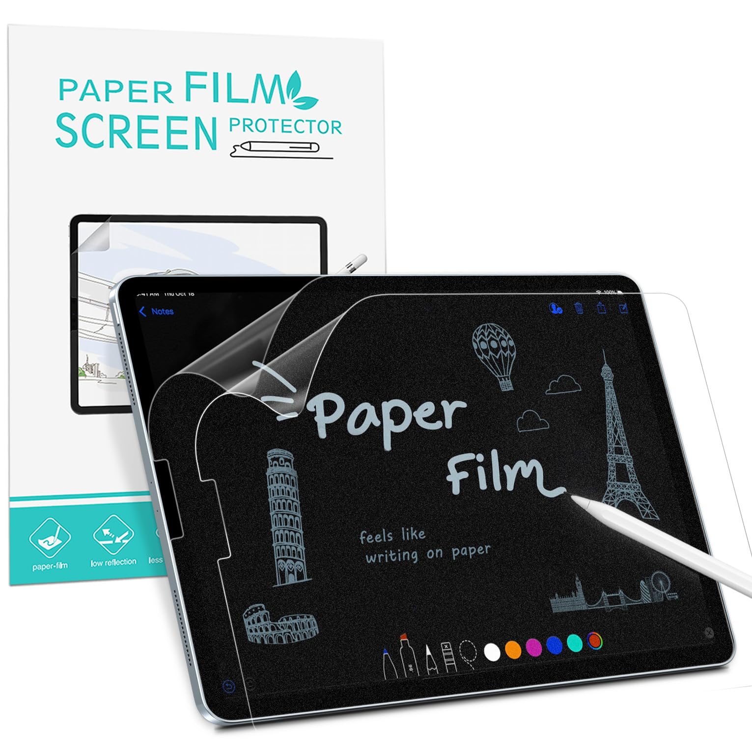 PYS (2 Pack) Like Paper Screen Protector for iPad Pro 11" & iPad Air 4th 5th Generation Anti Glare Anti Fingerprint Feels Like Wrinting Drawing on Paper