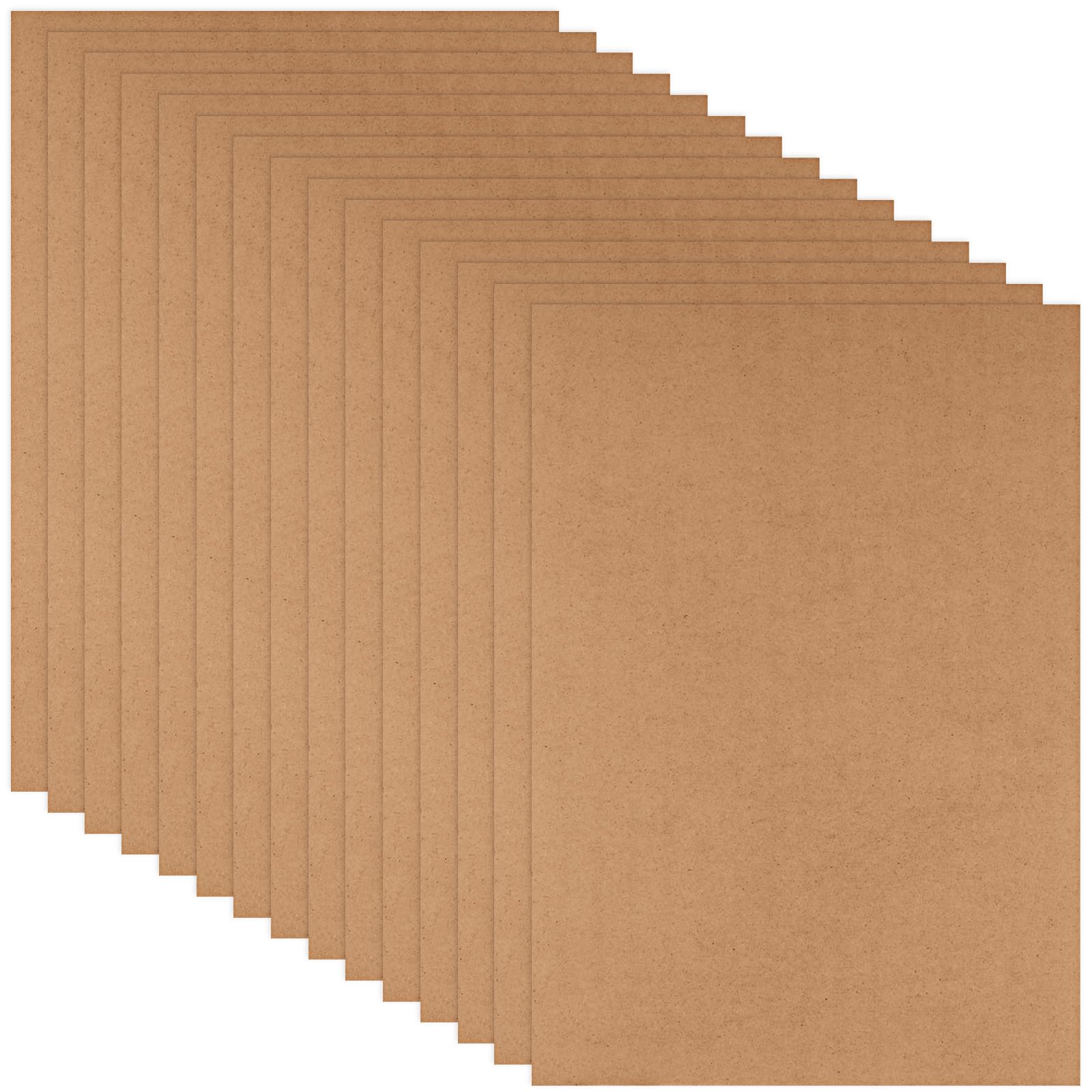 CYEER 15Pcs A3 MDF Board, 4mm MDF Blank Sheets for Crafts, Medium Density Fiberboard Wooden Hardboard Sheets Safe for Laser and Pryography for Laser Engraving, Painting