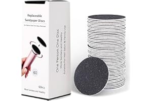 I·B·N G 60pcs Replaceable Sandpaper Refill Discs for Electric Foot File Callus Remover Hard Dry Dead Skin Removal (Coarse 60 Grit)