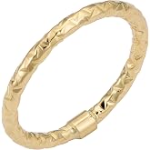 Kooljewelry Womens Modern - 14K Solid Gold 2 mm Diamond-Cut Ring | for Women &middot; Birthday Gift