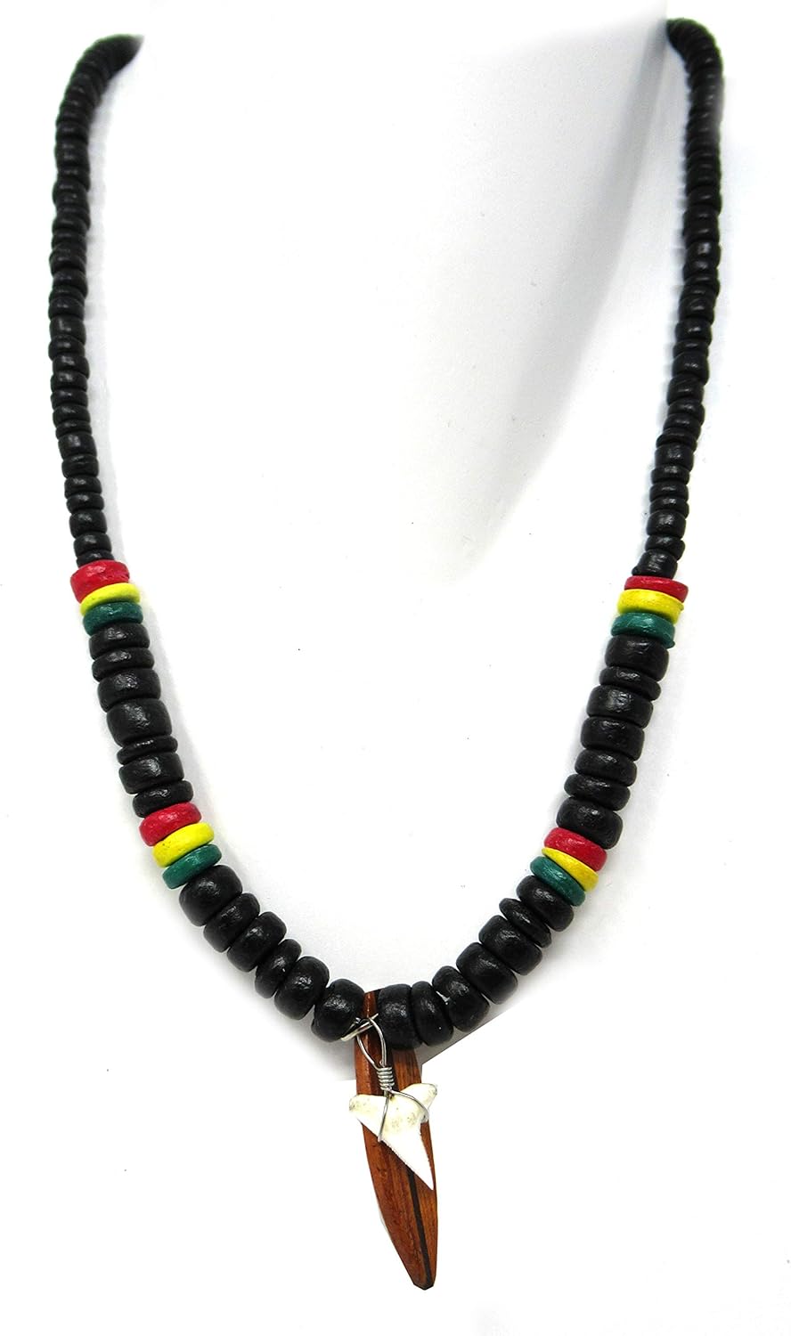 Exotic & Trendy Jewelry, Books and More Shark Tooth Tribe Beads Necklace Handmade Hawaiian Beach Shark Necklace Pendant Surfer Necklace