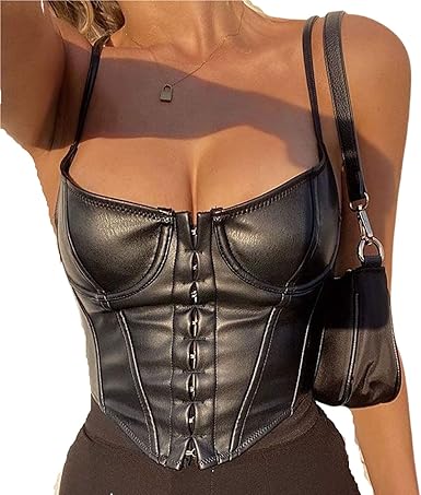 leather corset crop top
