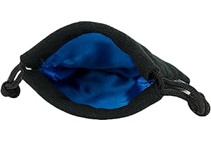 EASY ROLLER DICE CO. Classic Small Dice Bag - 3.75 inches x 4 inches with drawstring tie - Perfect for up to 21 polyhedral dice (Blue Interior)