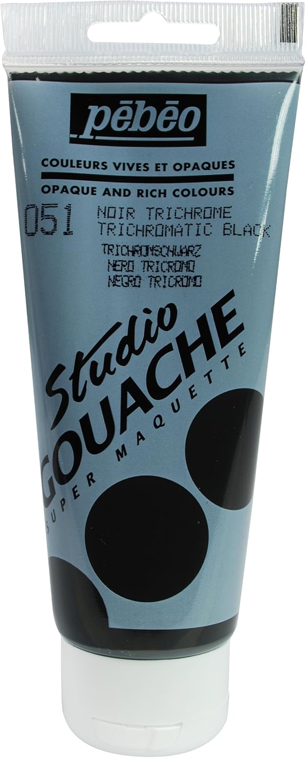 PEBEO 100 ml Studio Gouache, Trichromatic Black, 290051, 100 ml (Pack of 1)