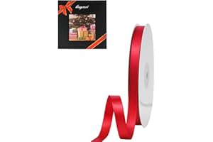 LIUYAXI Red Double Face Satin Ribbon 3/8" X 50 Yards, Ribbons Perfect for Crafts, Gift Wrapping, Bow Making and More