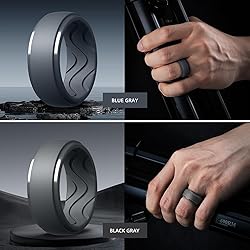 Egnaro Men's Silicone Rings 10mm Wide 2.5mm