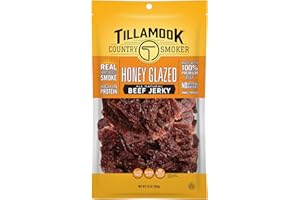 Tillamook Country Smoker Real Hardwood Smoked Beef Jerky, Honey Glazed, 10 Ounce