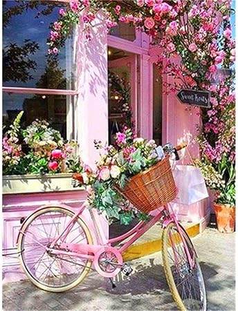 Amazon ピンクの自転車と花 パズルゲームジグソーパズル大人のための500個のゲーム大人のティーンと子供のためのゲーム おもちゃ おもちゃ