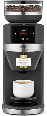 Máquina de Café com filtro FILKA e jarro de vidro, preto-prateado