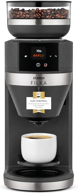 Máquina de Café com filtro FILKA e jarro de vidro, preto-prateado