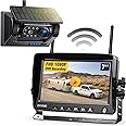 DVKNM Magnetic Solar Wireless Backup Camera HD1080P 3 Mins DIY Installation DVR 7" IPS Monitor Rechargeable Reverse Camera System for Hitching Gooseneck Horse Trailer Fifth Wheels/Car RV Camper AP7
