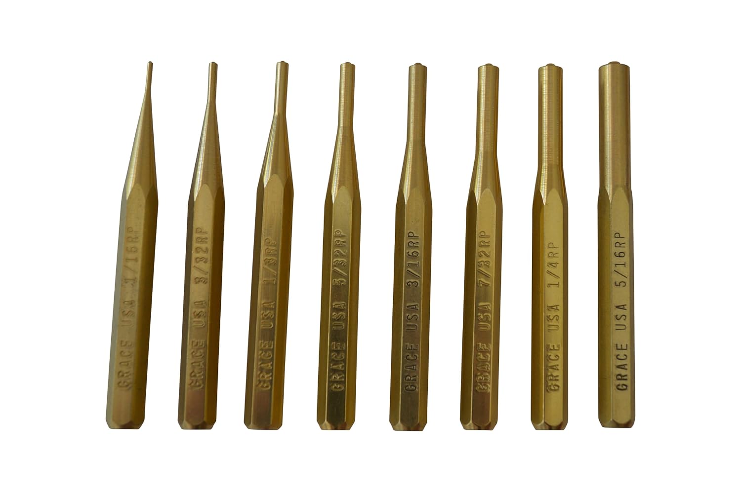 Grace USA Gun Care Brass Roll Pin Punch Set BRP8 Gunsmithing