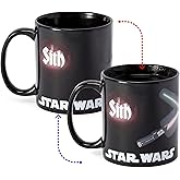 Star Wars Official Jedi/Sith Clash 20-Ounce Heat-Reveal Mug - Ceramic Cup For Hot Coffee, Tea, Cocoa - Heat-Activated Color-Changing Graphics - Track Drink Temperature - Licensed Disney Item
