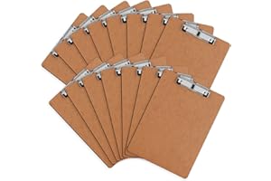 Clipboard, HERKKA 15 Pack Hardboard Office Clipboards Standard A4 Letter Size Clipboard with Low Profile Clip, Size 12.5 x 9 Inch