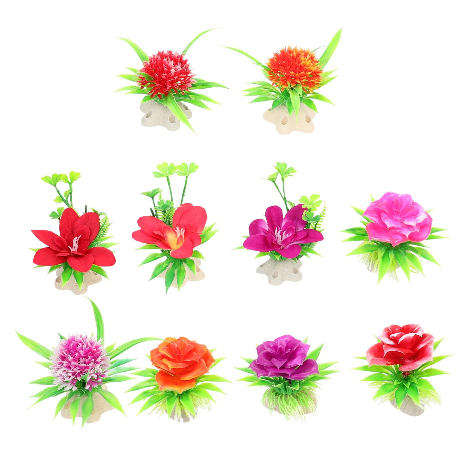HOMSFOU 20 pcs Sushi Plate Decorations Artificial Flowers Ornaments Sashimi Plate Fake Plant Decor Japanese Style Table Decorations