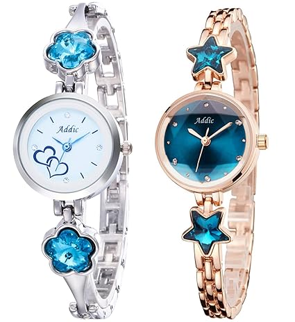 Analogue White and Blue Dial Lovely Women's Watch -Combo of 2