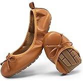 DREAM PAIRS Women's Flats, Foldable Ballet Flats for Women, Bowknot Round Toe Comfort Light Weight Slip-On Dress Shoes