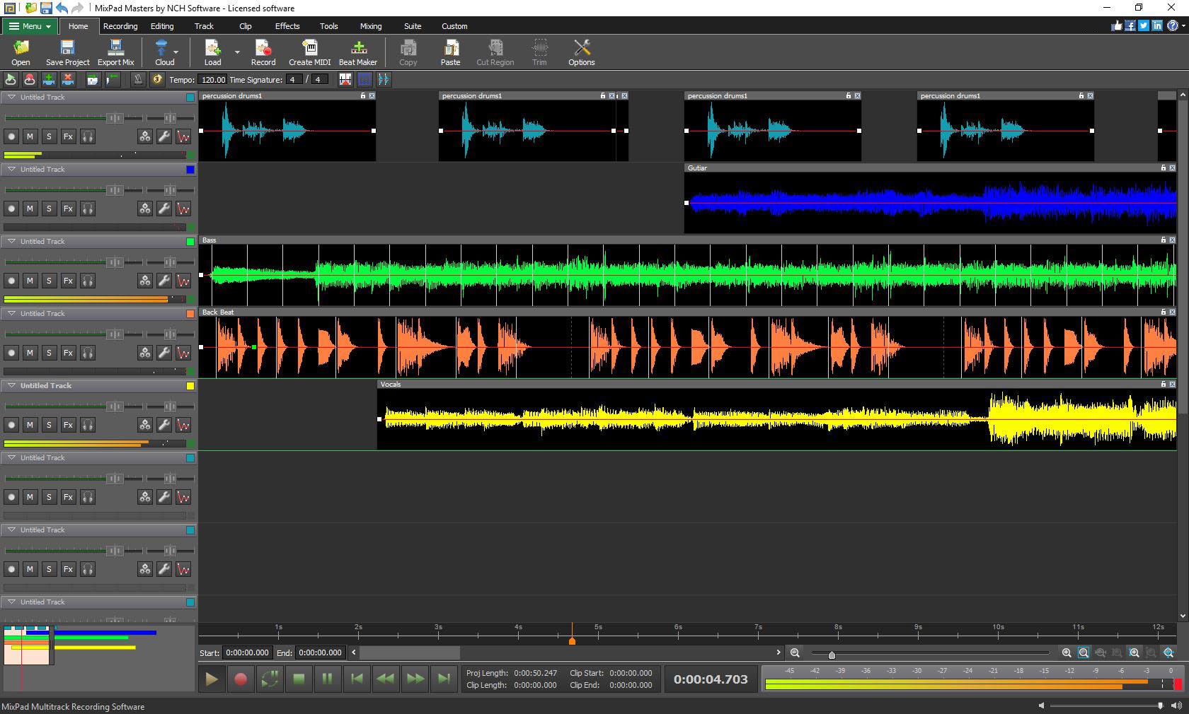 MixPad Multitrack Recording Software For Sound Mixing And Music