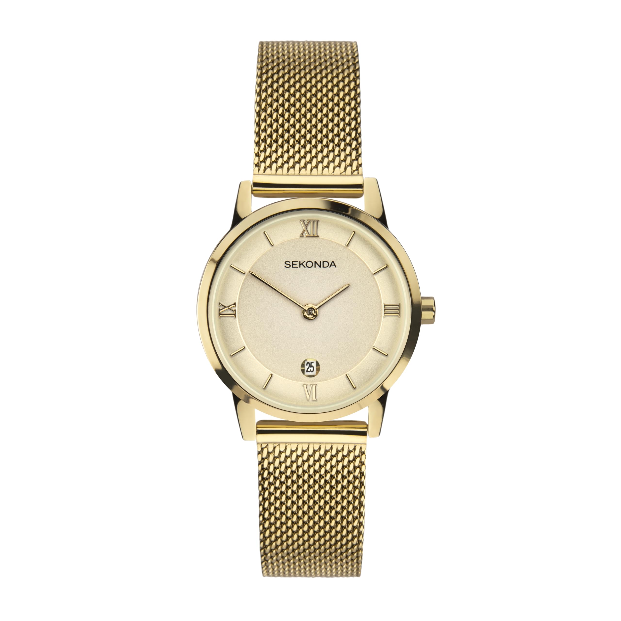 Sekonda Women's Quartz Watch with Beige Dial Analogue Display and Gold Stainless Steel Bracelet 2103.27