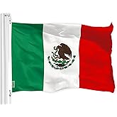 G128 Mexico Mexican Flag | 2x3 Ft | LiteWeave Pro Series Printed 150D Polyester | Country Flag, Indoor/Outdoor, Vibrant Colors, Brass Grommets, Thicker and More Durable Than 100D 75D Polyester