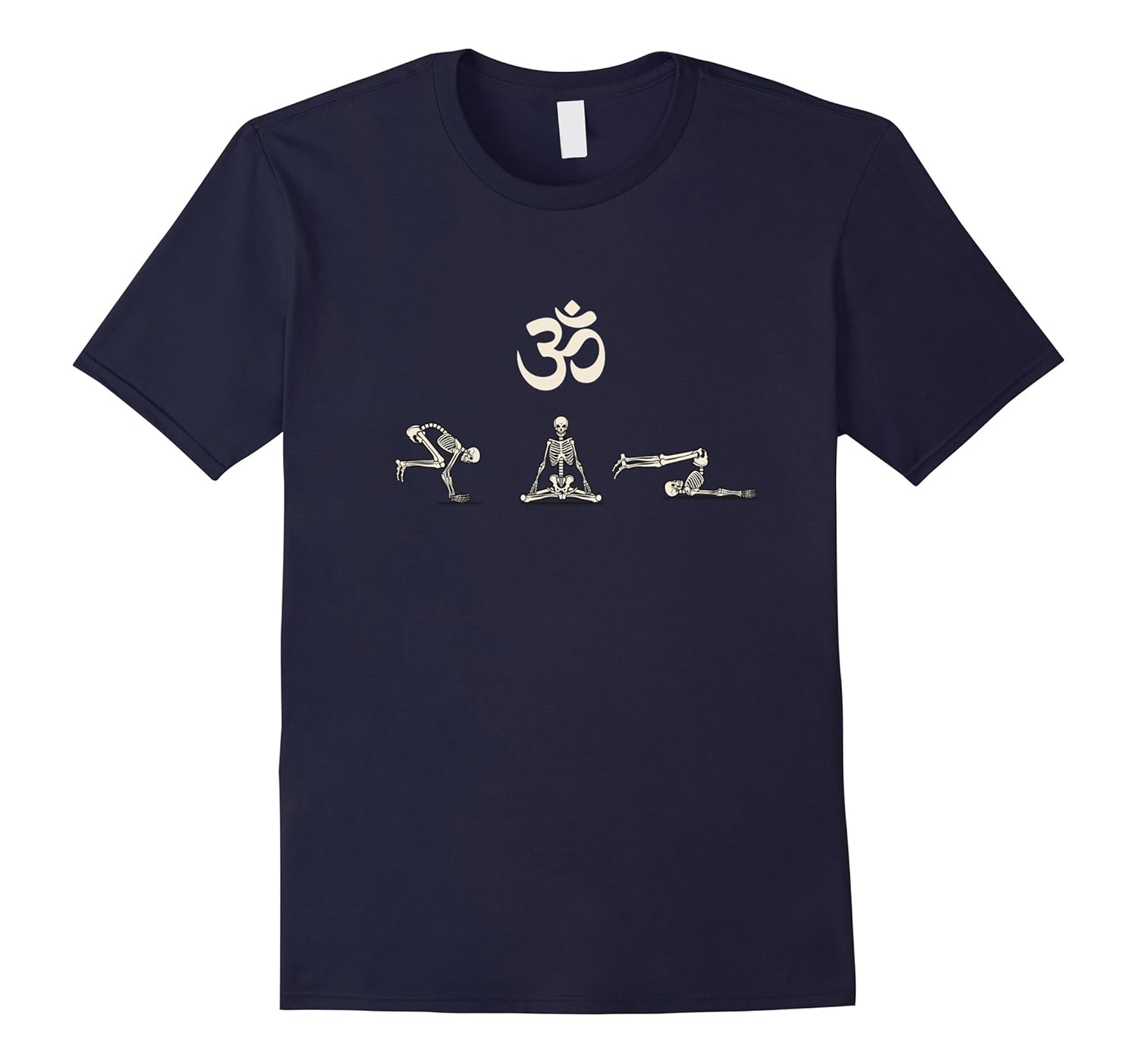 Halloween Yoga Funny Skeleton Om Exercise Costume T-Shirt-FL