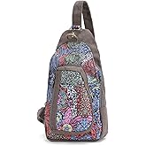 Black Butterfly Canvas Chest Bag, Small Chest Pack, Crossbody Bag for Travel, Inclined Shoulder Bag