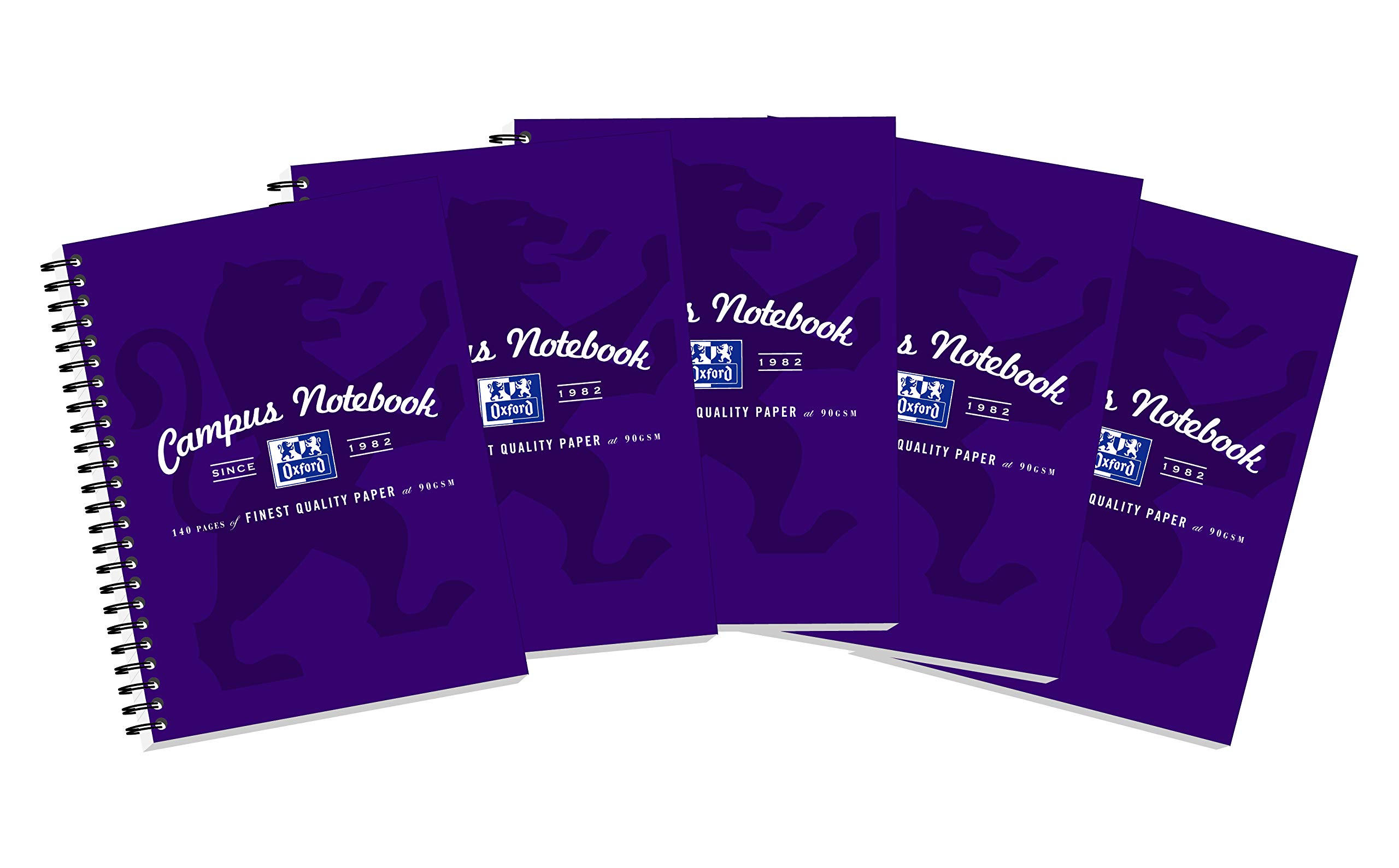 Oxford Campus A5 Notebook - Purple, Pack of 5 400035950
