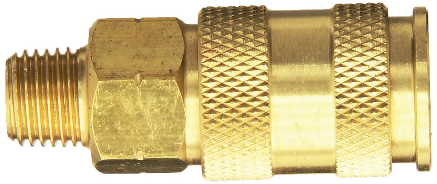 Milton Industries S-765 HI-Flo V-Style -FeetA, M, V-Feet 1/4-Inch MNPT Brass Body, Single - Air Tool Fittings - 