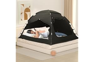 MARKVILLE Twin Bed Tent Mosquito Netting for Bed, Top Bunk Bed Canopy Warm and Cozy Indoor Tent for Adults, Sleeping Blackout Tent Lightweight Privacy Tent for Bedroom (Mattress Not Included)