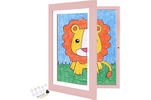 Veelot 1PK Kids Art Frames 8.5x11 Front Opening Changeable Kids Artwork Frames Great for Kids Drawings Storage Frames Children Art Projects Schoolwork Crafts Hanging Art Wall Decor (Pink)