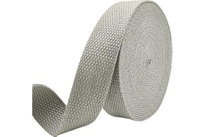 AEVORA 1 inch Cotton Webbing Braid Handles Bag Strap 15ft High Density Webbing Plain Weave Straps for Cloth Tote Bag, Pet Collars, DIY Projects, Crafts, Outdoor Accessories (Gray 524)