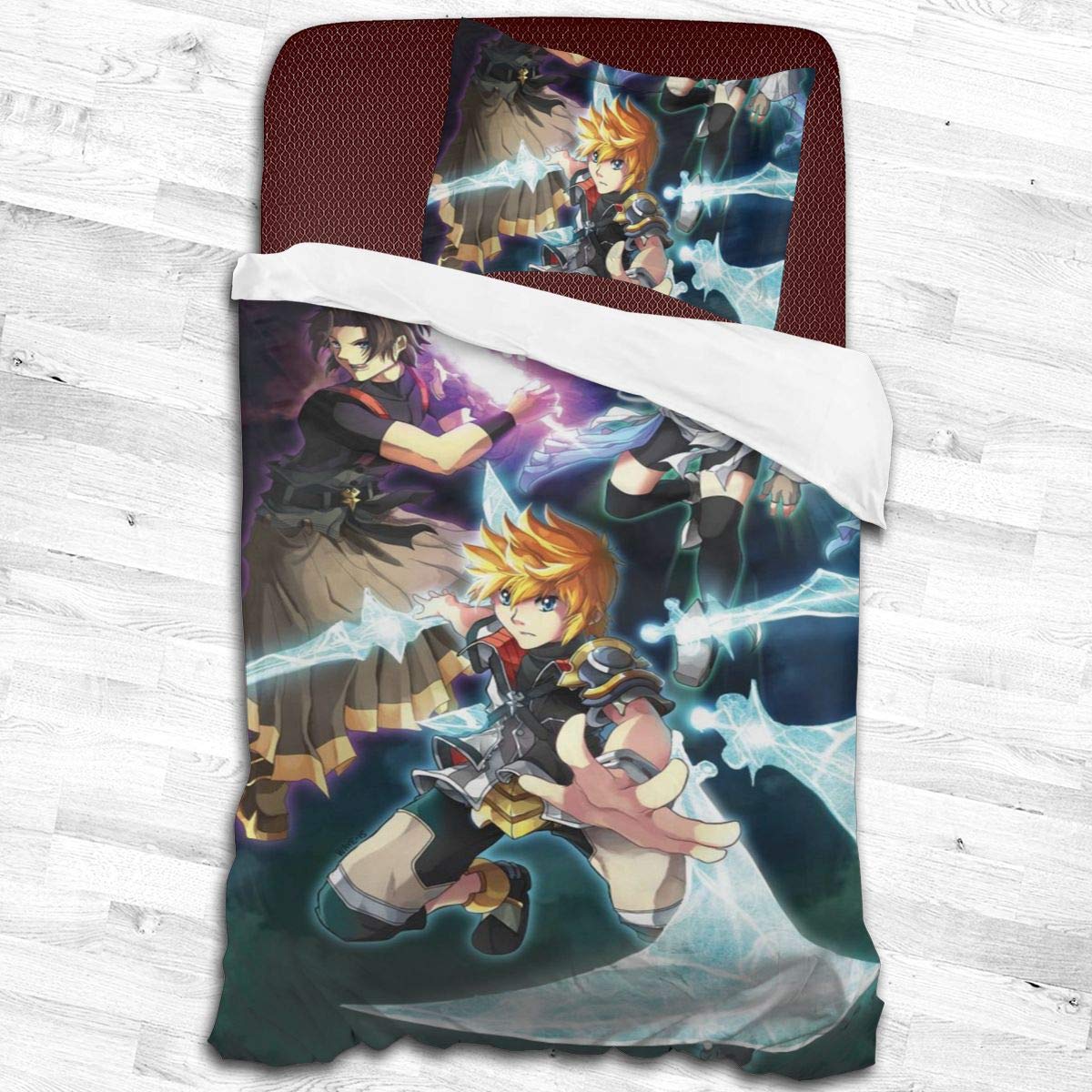Cawkkj Kingdom-Hearts Kids/Girl Bedding Soft Microfiber Comforter Bed Sheet Set Twin Size 2 Piece 55"" X83