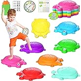 Stepping Stones for Kids, 8 Pcs Frog Non-Slip Balance Steps Stones Sensory Toys for Toddler Ages 3-5, Obstacle Course Coordination Game, Indoor Outdoor Yard Games for Boys Girls