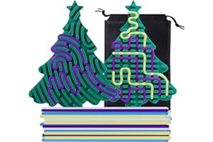 QUECEUY Sensory Activity Board for Kids(3+),Silicone Fidget Toys for Calming,Stress Reduction,Anxiety,ADHD Tools for Adults,Silent Busy Board,Includes Storage Bag and Strings (Tree)