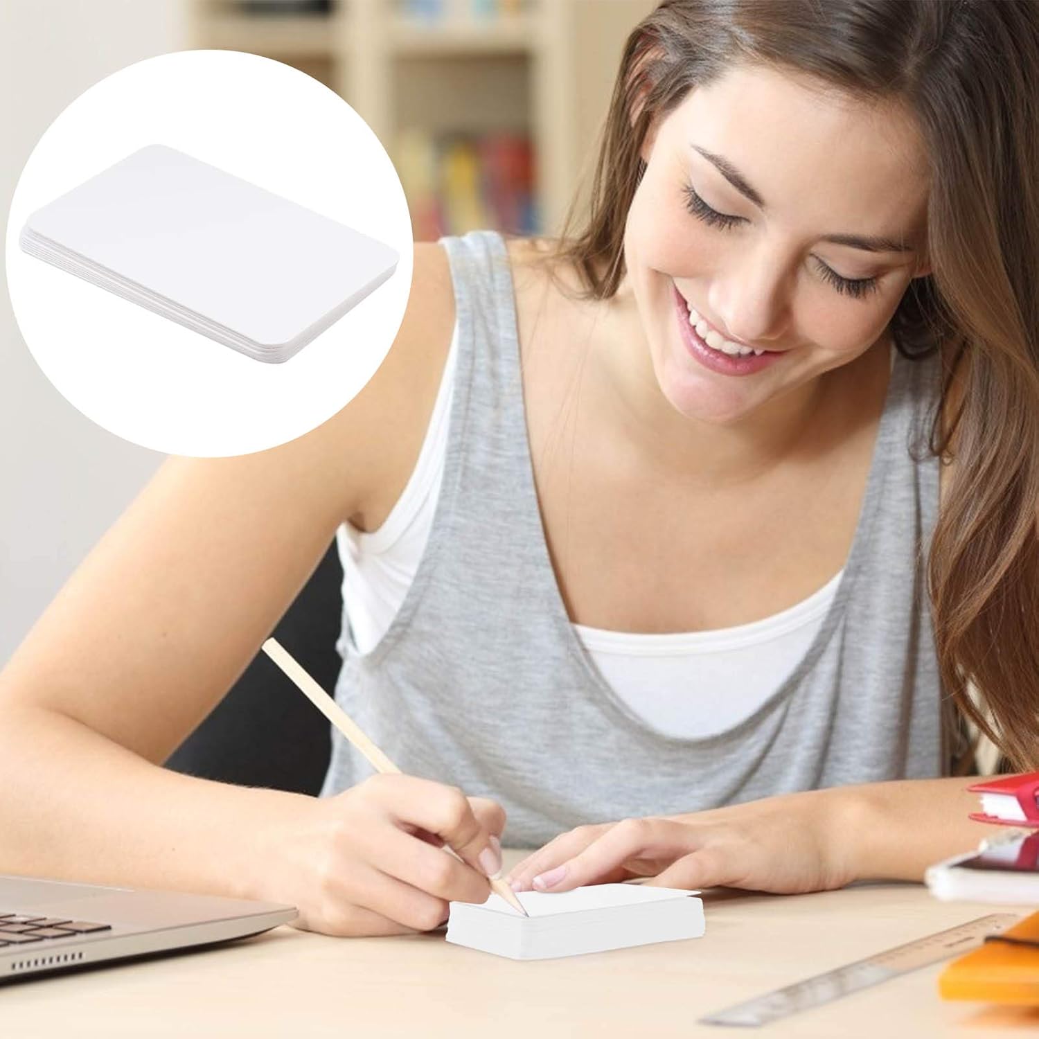 Primbeeks 300pcs Blank Business Cards, Premium Blank White Cards, 3.5" x 2.2" Small Blank Cards, Blank Cardstock Cards, Small Note Cards, White Blank Cards, White Business Cards, Kraft Paper Cards : Office Products