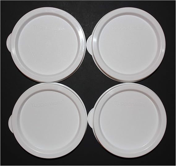 Tupperware Replacement Lids 6380 Set of 4 White F Seals