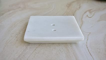Kunhar Natural Marble Soap Dish Holder for Bathroom/Marble Soap Dish Holder for Bath Tub/Marble Soap Dish Holder for Wash Basin Beautifully Crafted Bathroom Accessory