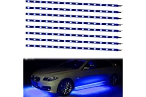 XTAUTO XT AUTO 8pcs 12V Super Bright 30cm 15 LED Flexible Waterproof LED Strip Light for Car Interior & Exterior Decoration DRL Day Running Light Or Boat Bus Garden