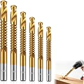 6 Pcs Twist Drill Bit Set,3-8Mm Titanium High-Speed Steel Drill Set for Machinists for Drilling Screwing Boring Carving Cutting Polishing Durable Plunge Drill Bits