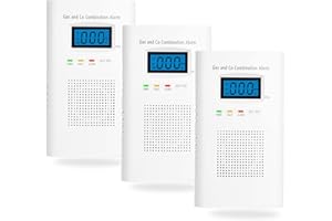 Plug in Gas Detector and Carbon Monoxide,Vzmcov Combination Carbon Monoxide and Gas Detector Plug in CO and Combustible Gas for Home,Gas Detector for Kitchen, Home Hotels(3 Packs)