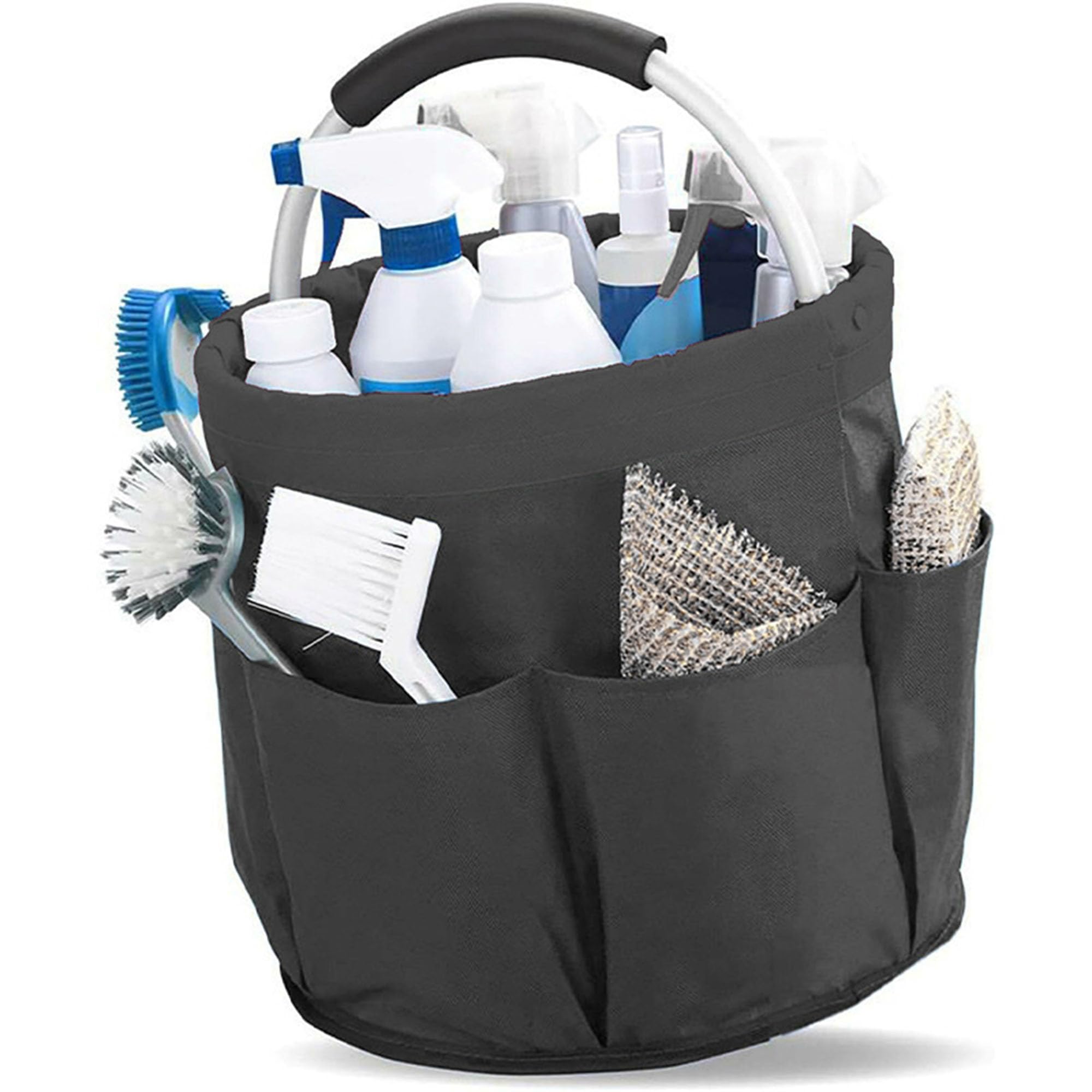 MZSX Collapsible Tool Basket, Bucket Tool Bag, Collapsible Garden Gadget Bag,Portable Tool Basket for Easy Storage, Suitable for Organiser Bags (Black)